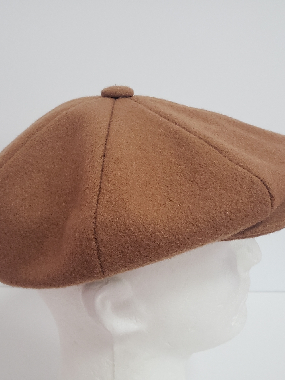 Classic Brown Wool Newsboy Cap SIZE M